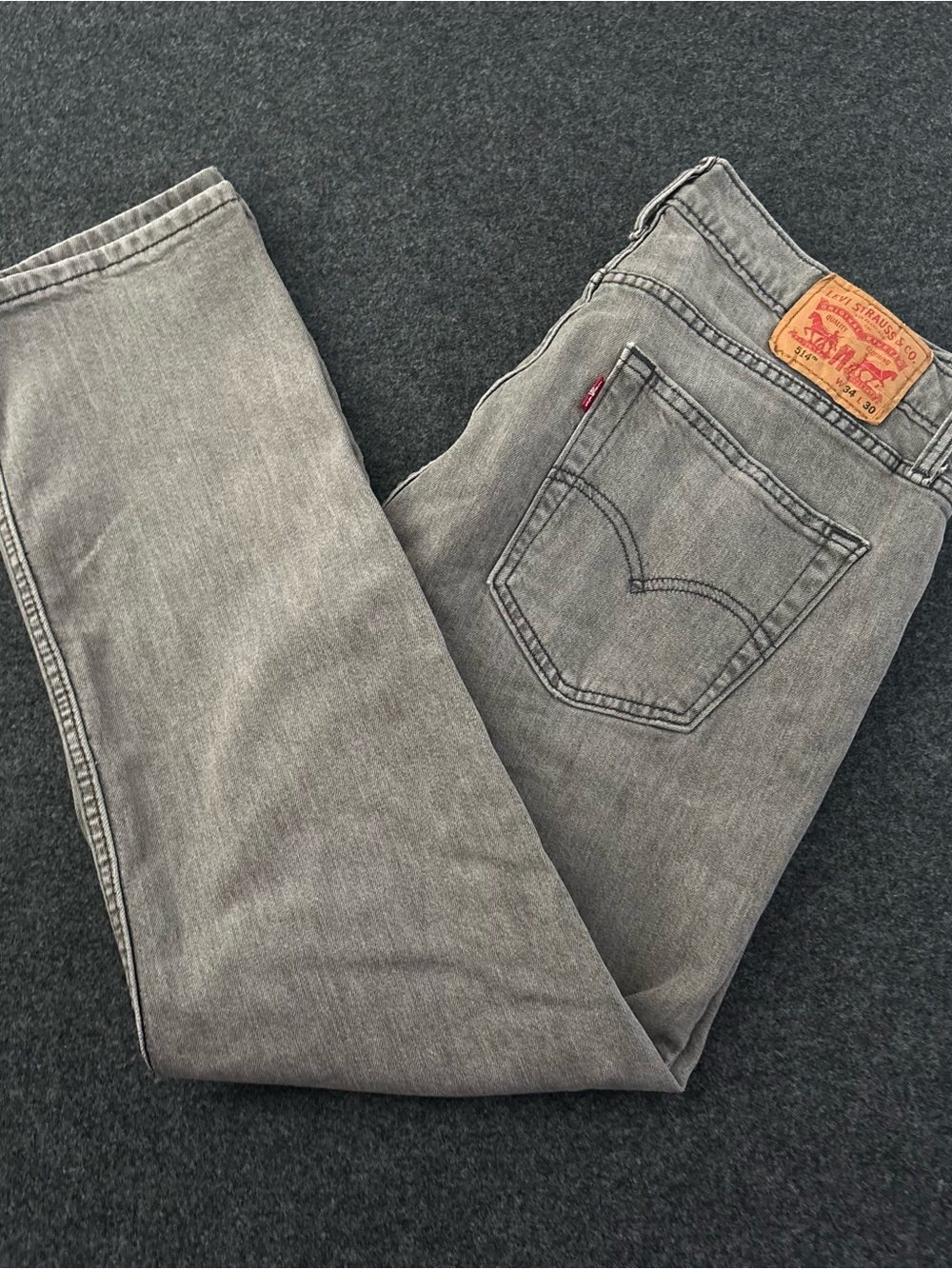 Levi’s 514 Men’s 34x30 Gray Straight Fit Light Wash Cotton Denim Jeans 5-Pocket